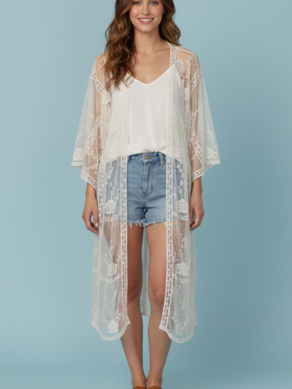 NWT Lauren Conrad sheer kimono